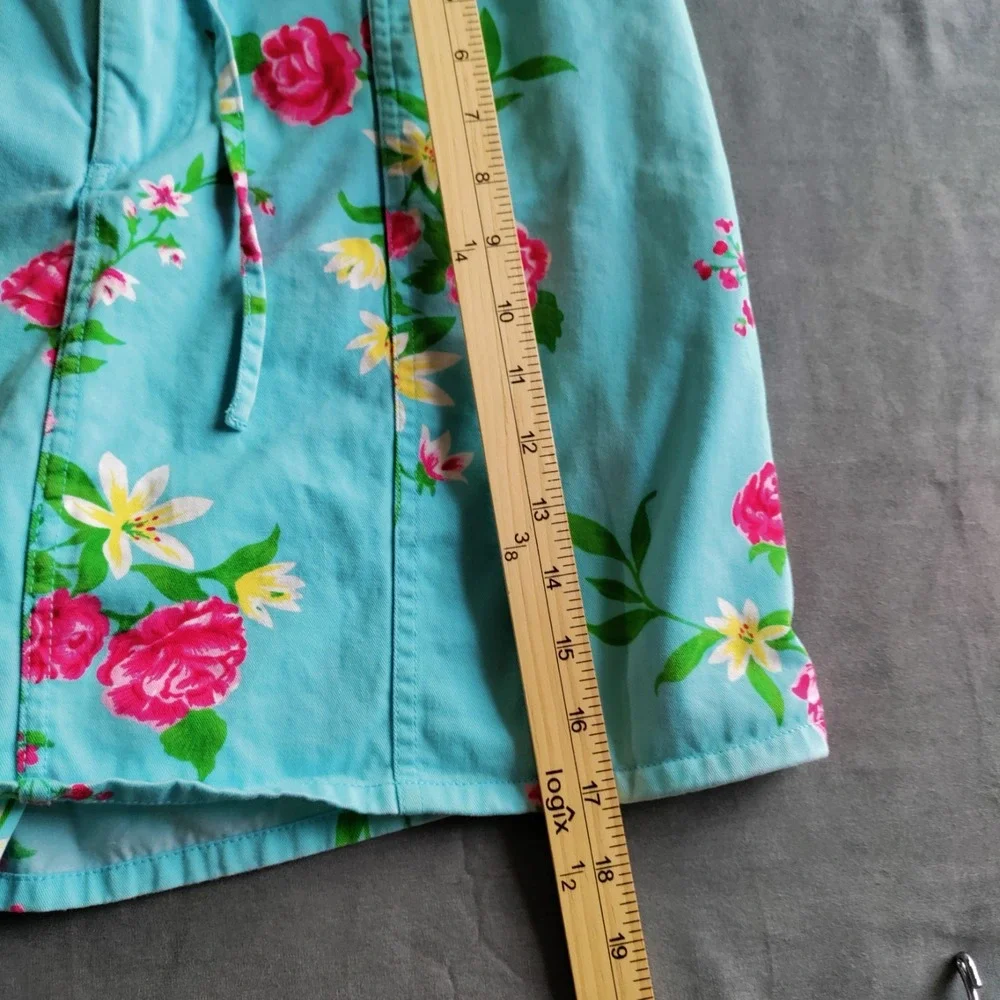 DAVID N SPORT Women 14 Floral Tropical Skort Drawstring Tennis Beach Golf Resort